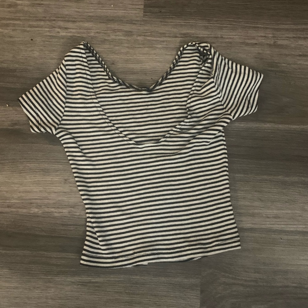 striped black and white brandy melville shirt